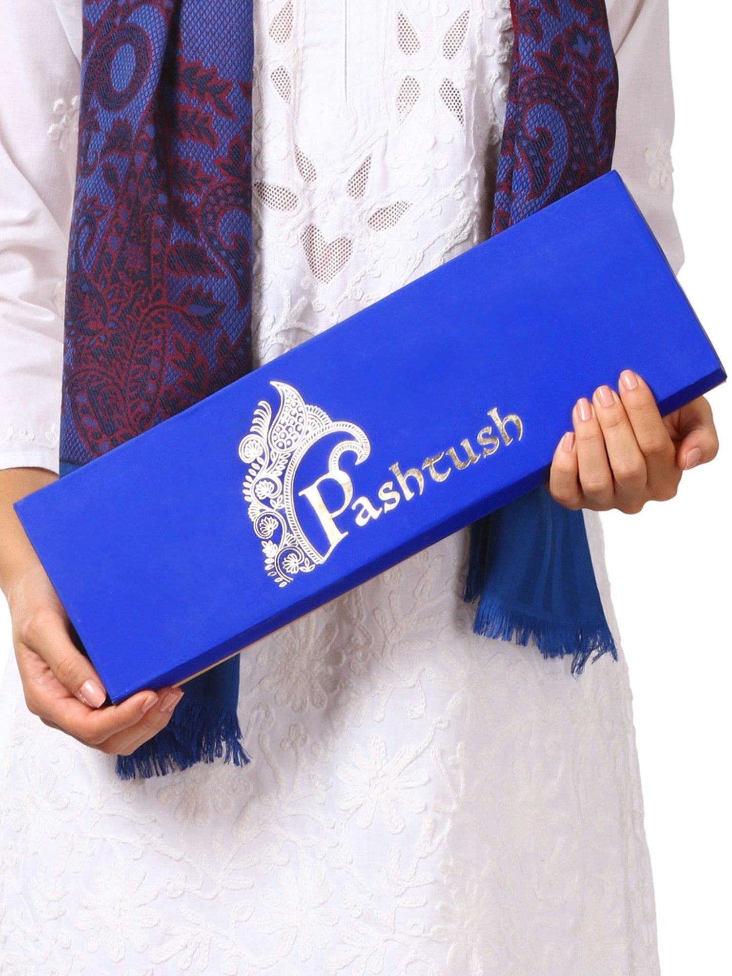 Pashtush Shawl Store Stole Womens Fine Bamboo Jacquard Scarf, Reversible Beige and Black