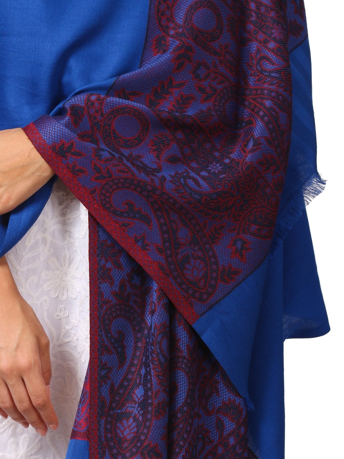 Pashtush Shawl Store Stole Womens Fine Bamboo Jacquard Scarf, Reversible Beige and Black