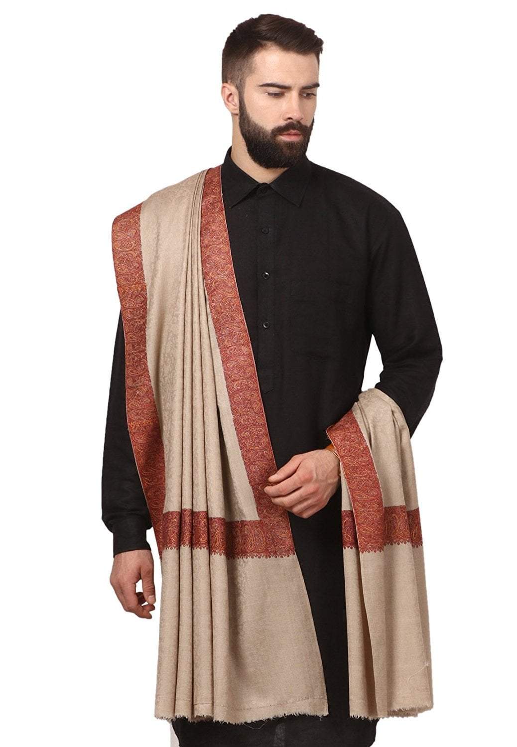 Pashtush Store shawl Mens Kashmiri Daur Embroidery Shawl - Medium Size