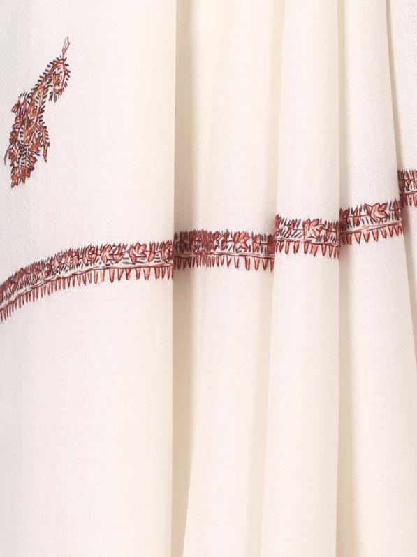 Pashtush Store Pashtush Mens Kingri Shawl, Hand Embroidery Shawl, Full Size (white)