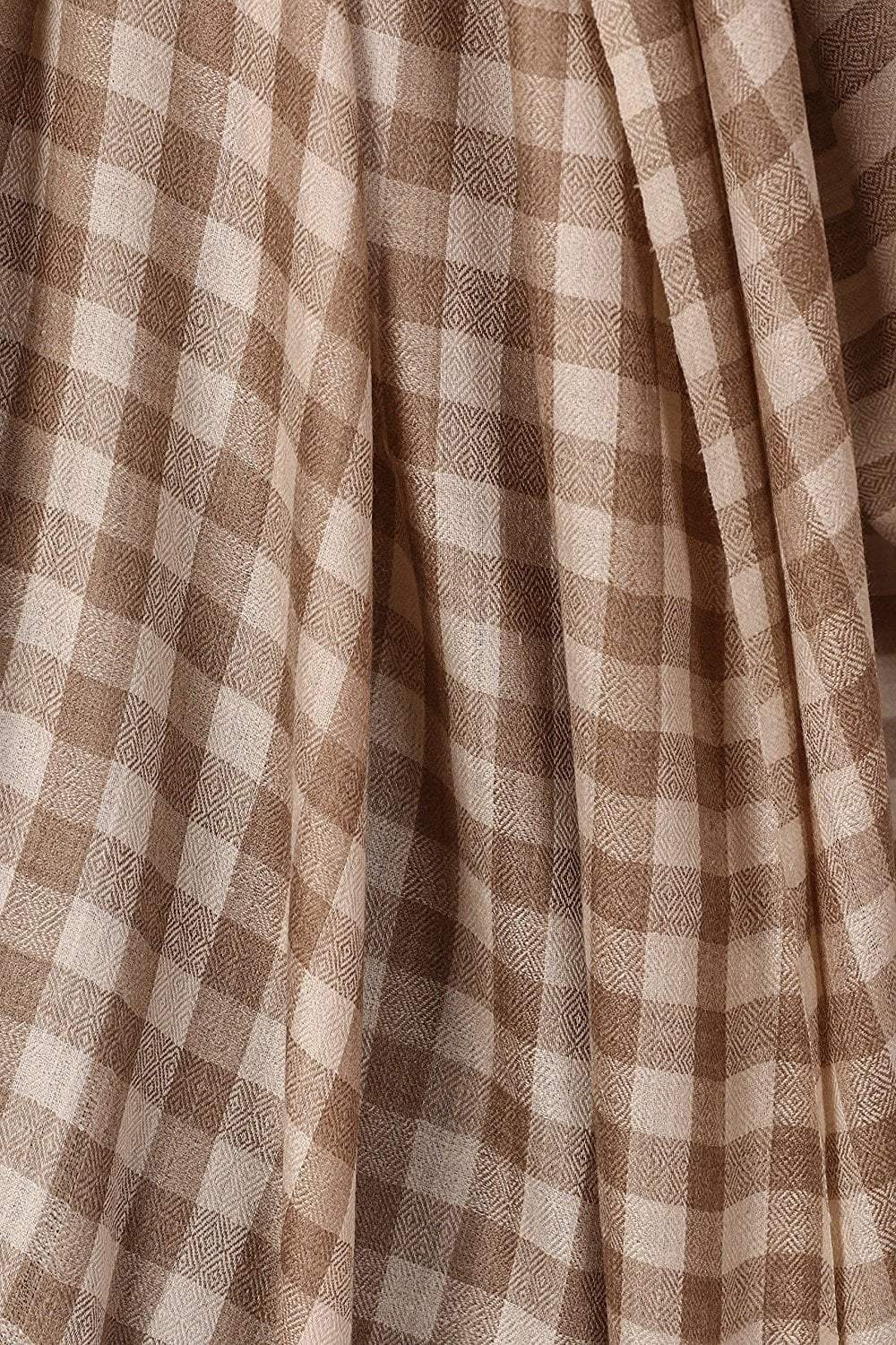 Pashtush Store Pashtush Mens Woven Check Design Shawl, Australian Merino Wool Light Weight, Soft Handfeel