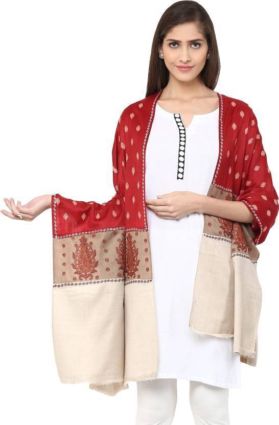 Pashtush Store shawl black Pashtush Women's Triple Color Fine wool Embroidered Shawl